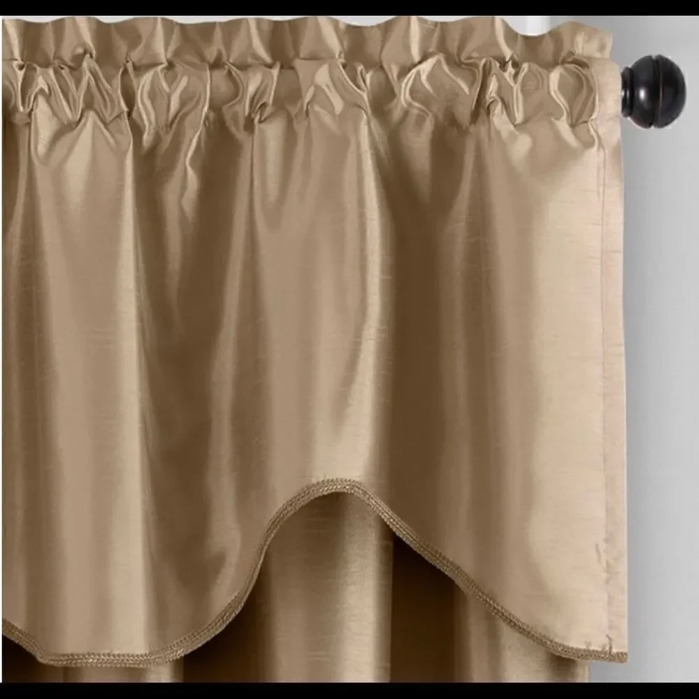 Colette Faux Silk Scalloped Window Valance - 50